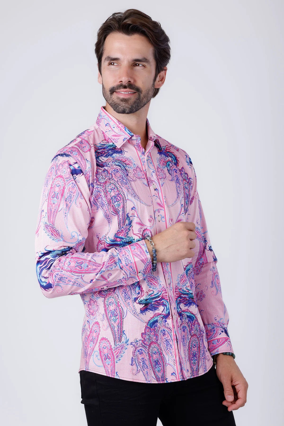 BARABAS ACID PINK DRAGON PR02 LONG SLEEVE SHIRT