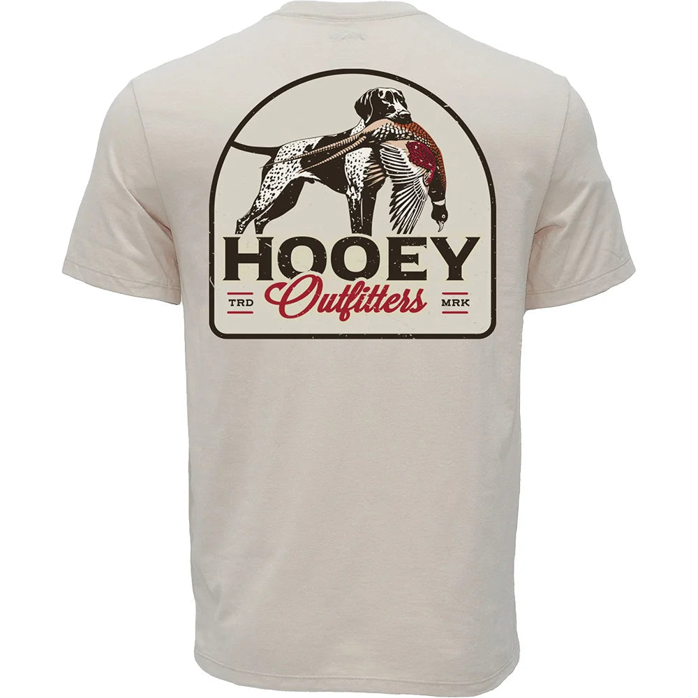 MEN HOOEY T-SHIRT CREAM CREW NECK WITH BIRD DOG LOGO ON BACK- HT2614CR