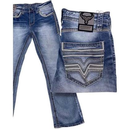 LAMASINI MENS JEANS MODERN LIGHT BLUE LAM26502