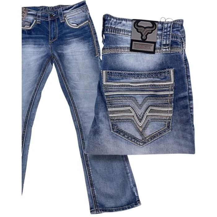 LAMASINI MENS JEANS MODERN LIGHT BLUE LAM26502