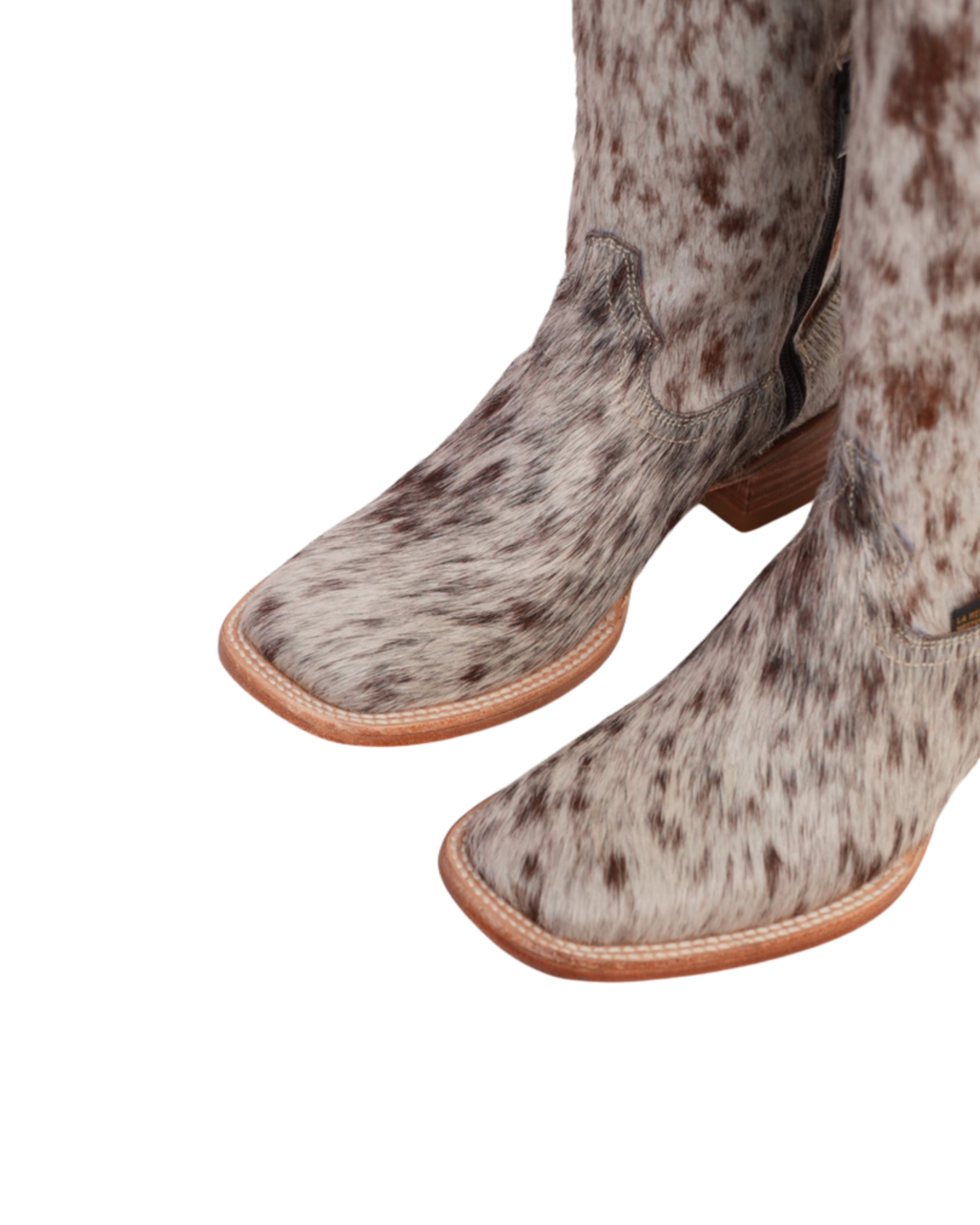 LA HERRADURA BOTAS ALTAS PARA MUJER MARY PELO PINTO CAFÉ PUNTA CUADRADA COMPLETA