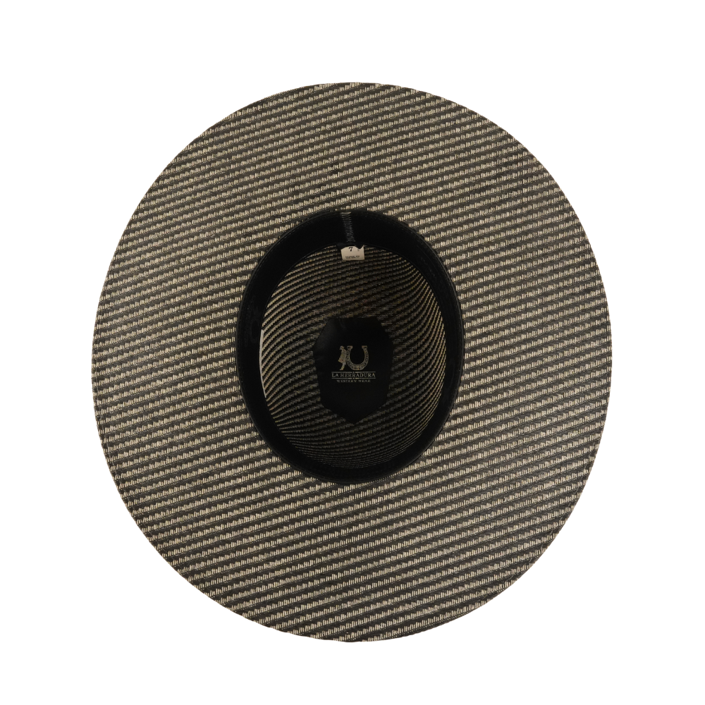 HERRADURA STRAW HAT 100X TELAR SILVER BLACK OPEN CROWN
