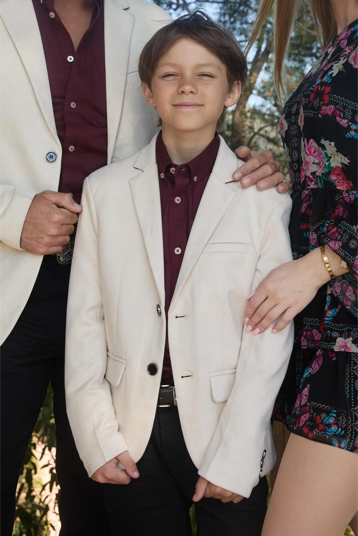 BOYS PLATINI GAMUZA OFF WHITE BLAZER-BLK9590