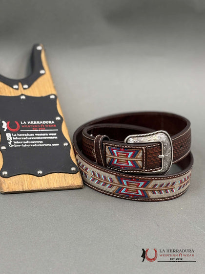 3D BELT COMPANY CINTURÓN MARRÓN CLARO MULTI FLECHA PESPUSTES