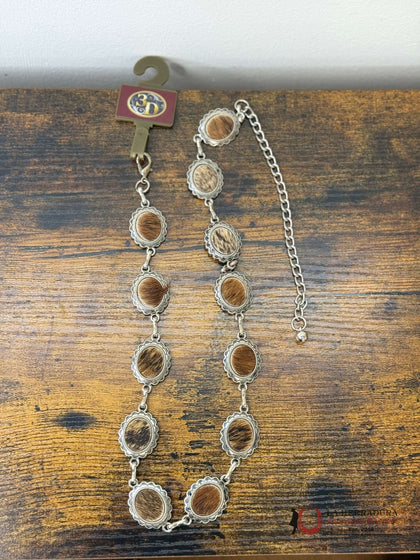 3D BELT GIRLS CHAIN BELT WITH COWHIDE- D740002702