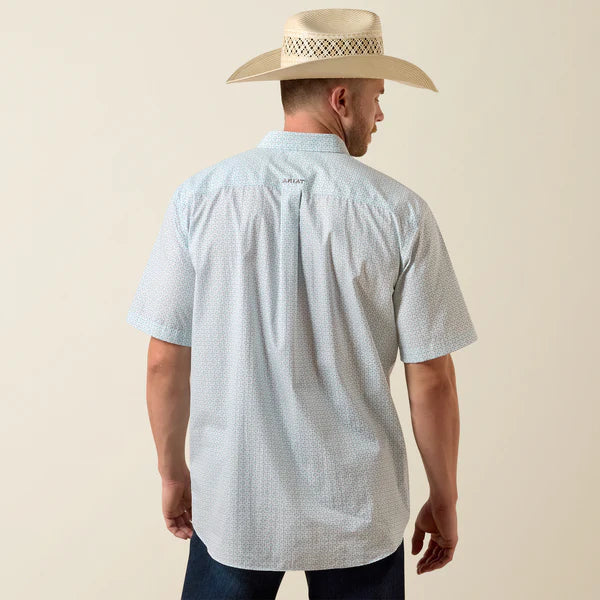 ARIAT MENS CLASSIC FIT WRINKLE FIT WHITE MULI GEO PRINT - 10073700