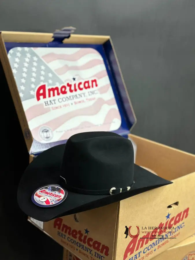 40X American Felt Hat Black Tejana