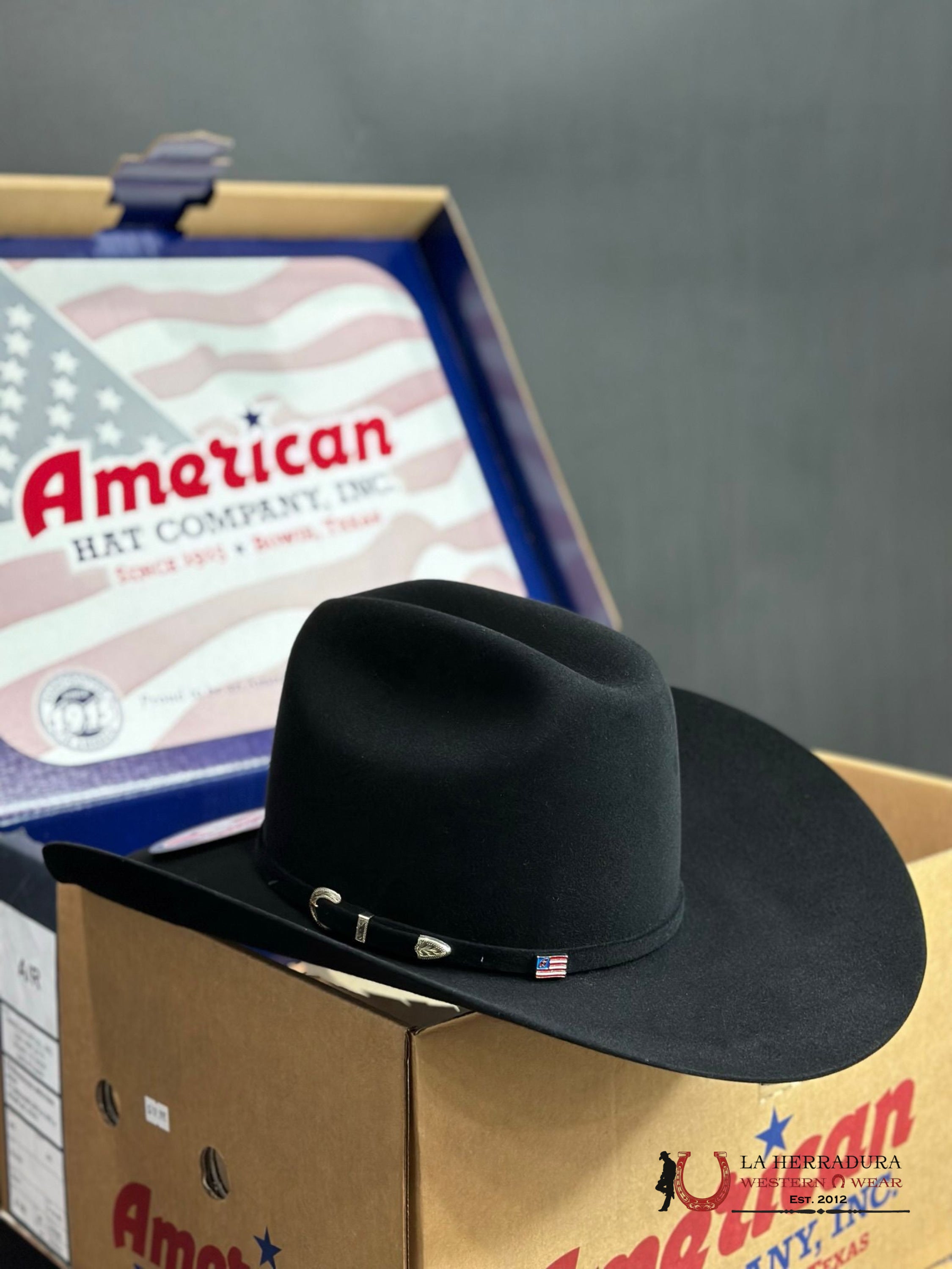 40X American Felt Hat Black Tejana