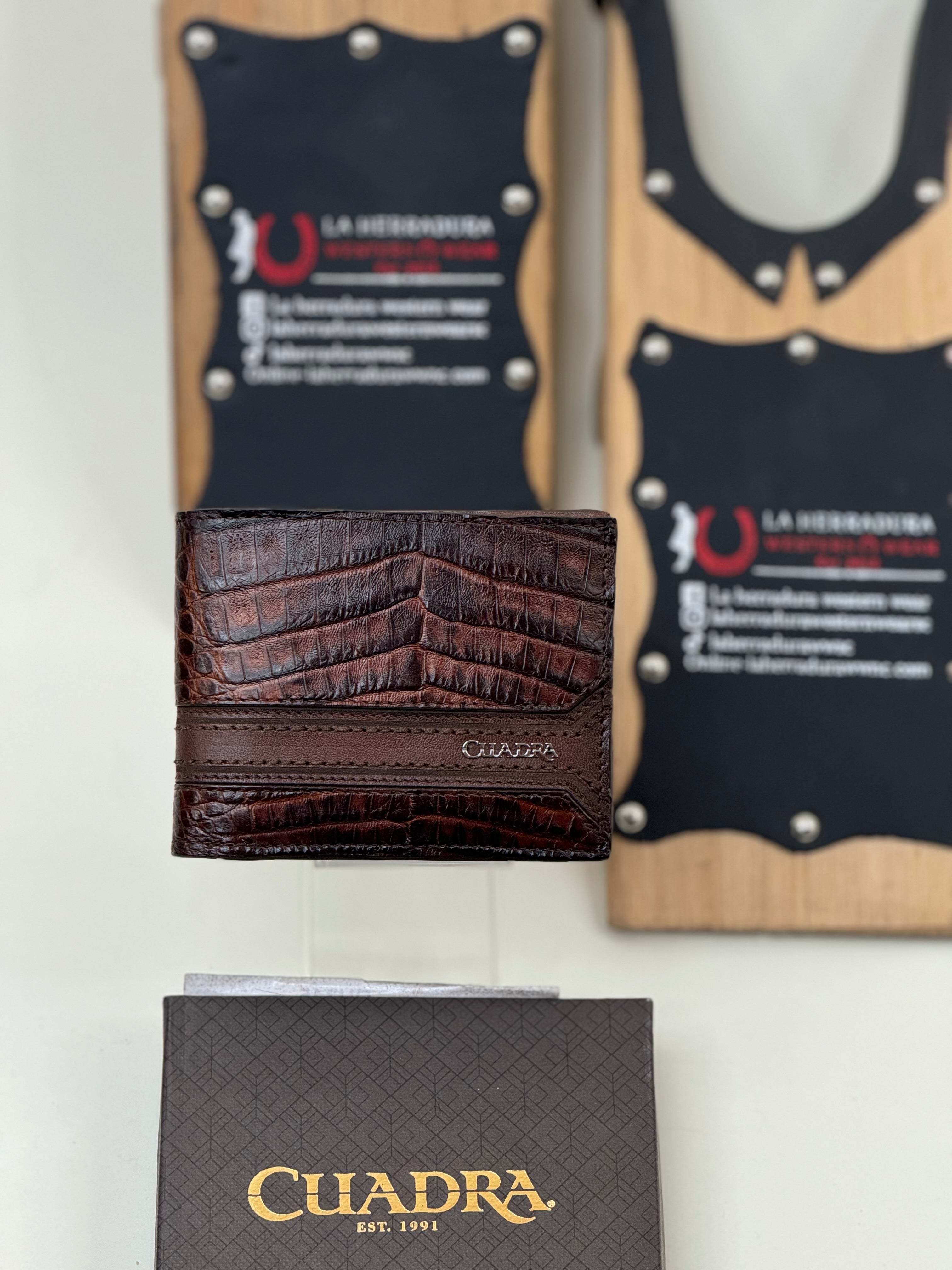 CUADRA EXOTIC CAIMAN BROWN WALLET