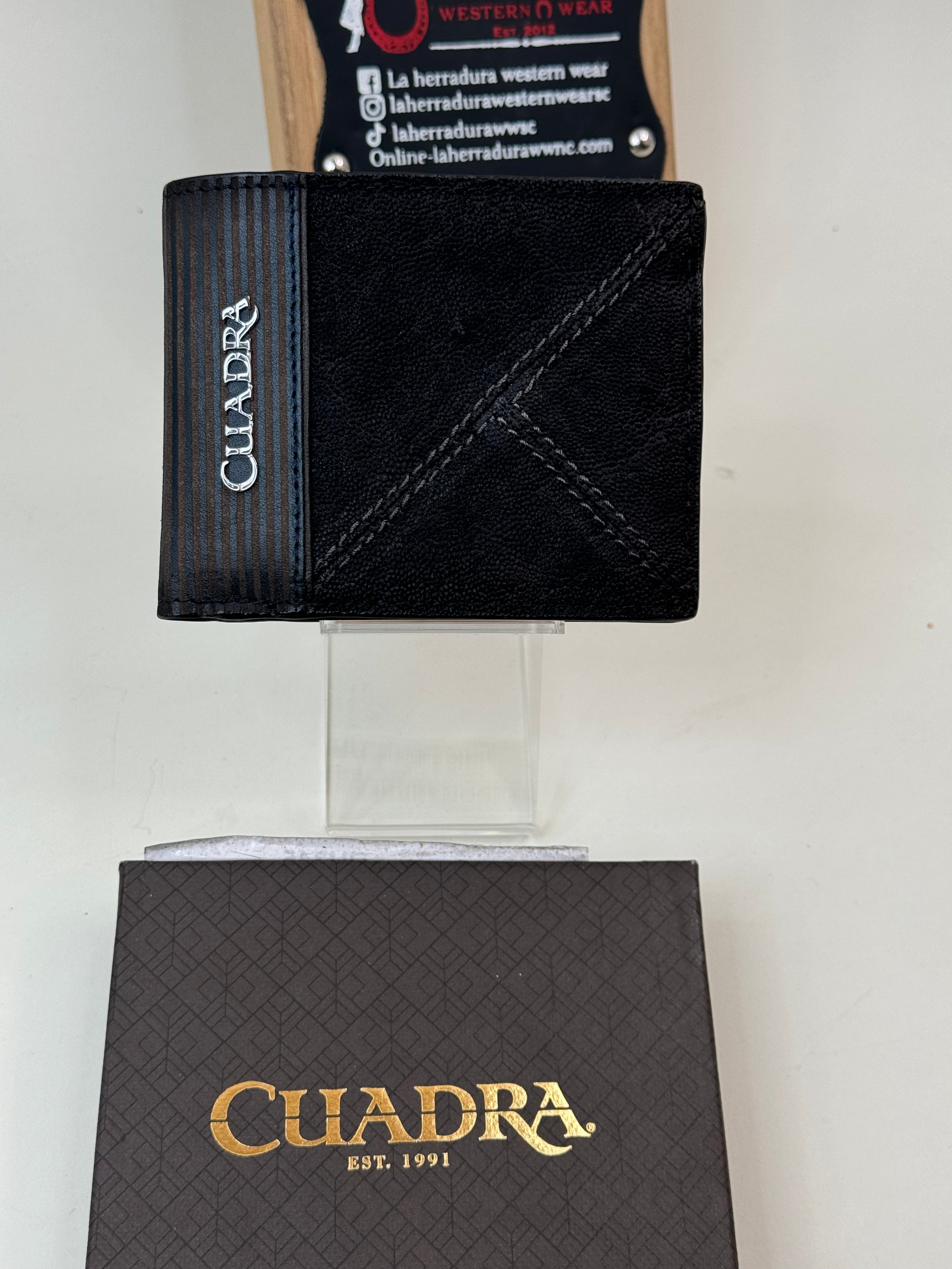 CUADRA EXOTIC ELEPHANT BLACK WALLET