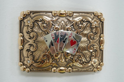 ALL COPPER ACES SQUARE BUCKLE