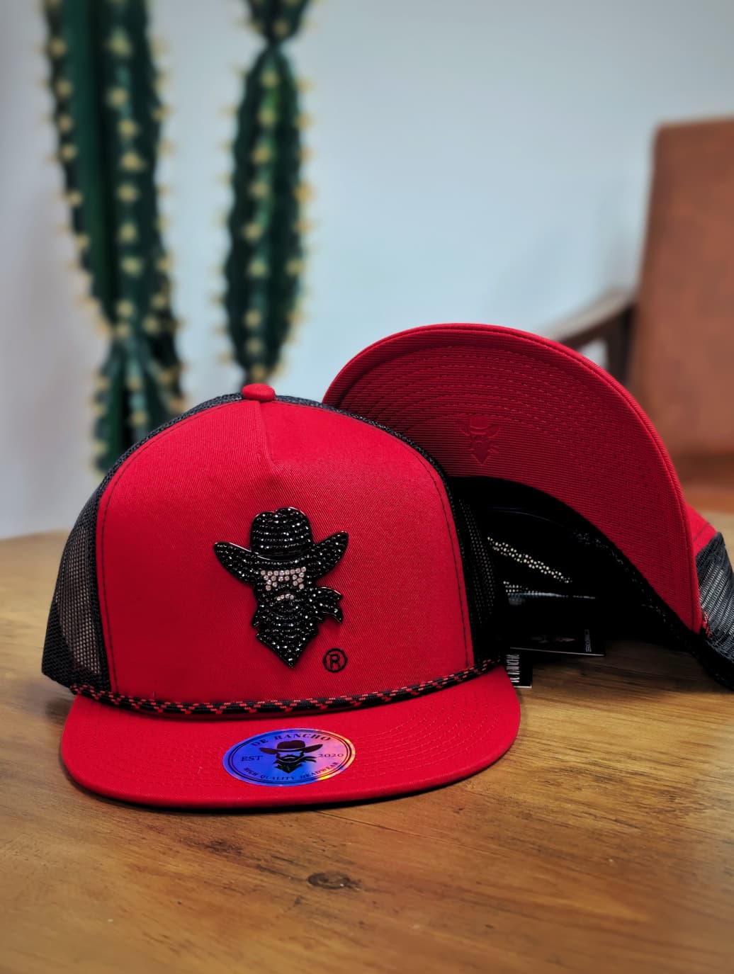 DE RANCHO HATS SNAPBACK CRISTAL RED AND BLACK