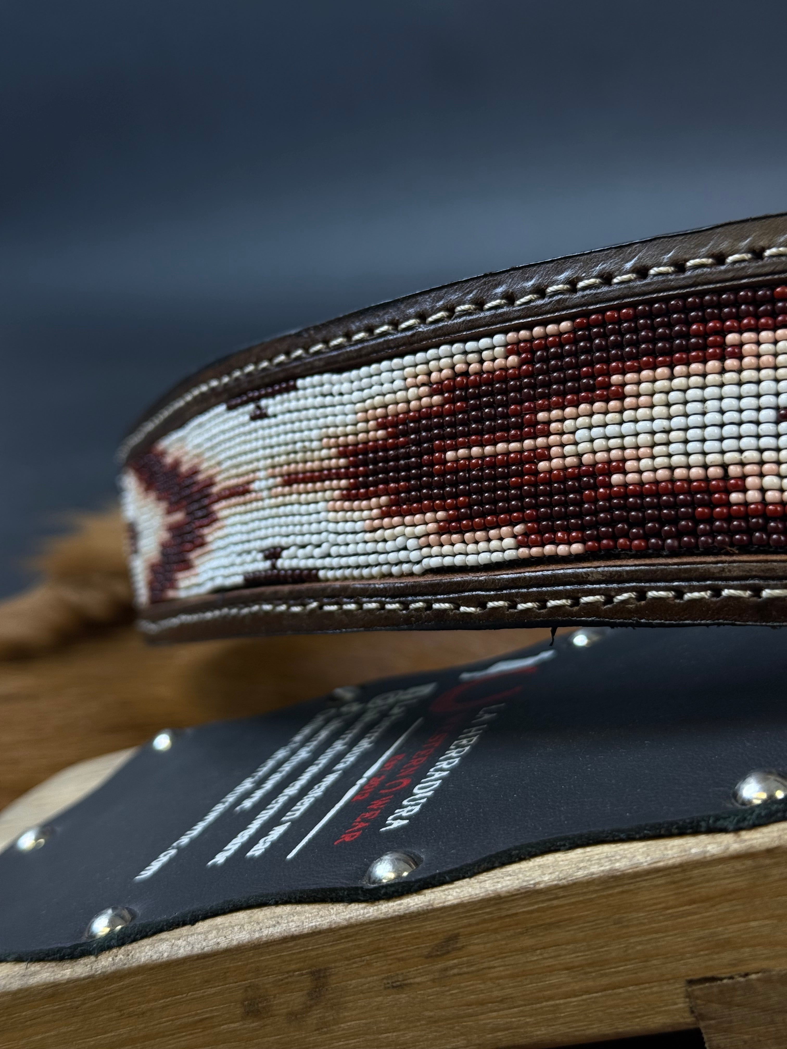 SANDOVAL SADDLERY DARK BROWN BURGUNDY AZTEC BELT