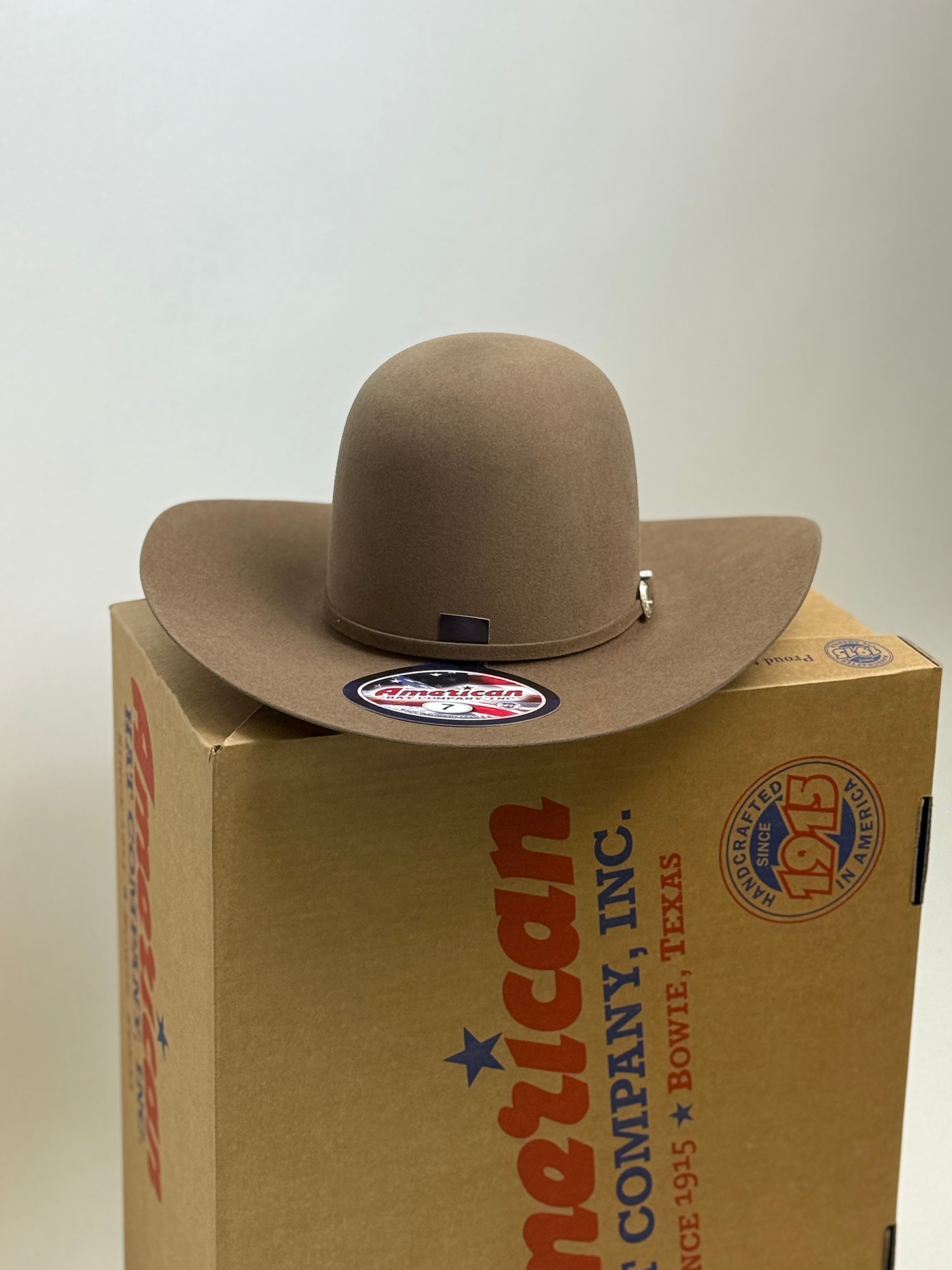 7X American Felt Hat Tuscan Open Crown