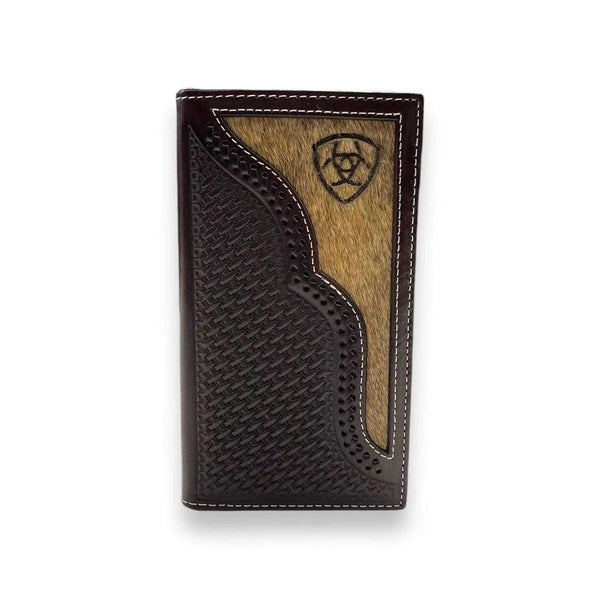 ARIAT CHOCOLATE BRINDLE CALF HAIR RODEO WALLET - A3562647