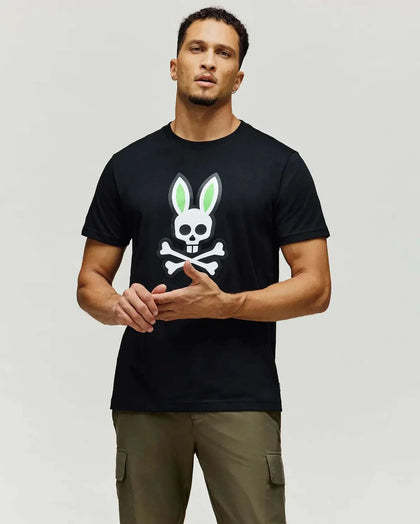 CAMISETA GRÁFICA REX DE PSYCHO BUNNY NEGRO Y VERDE - MT0200324