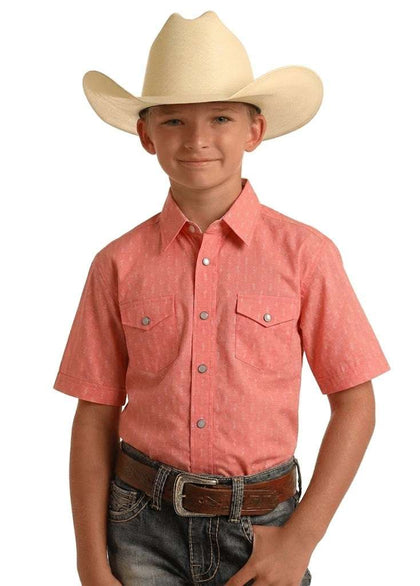 PANHANDLE BOYS PEACH DIAMOND LONG SLEEVE SHIRT PSBS1SR0MC