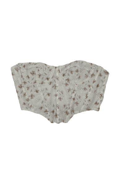 TICTOC TOP BEIGE CON FLOR CAFÉ TC30139