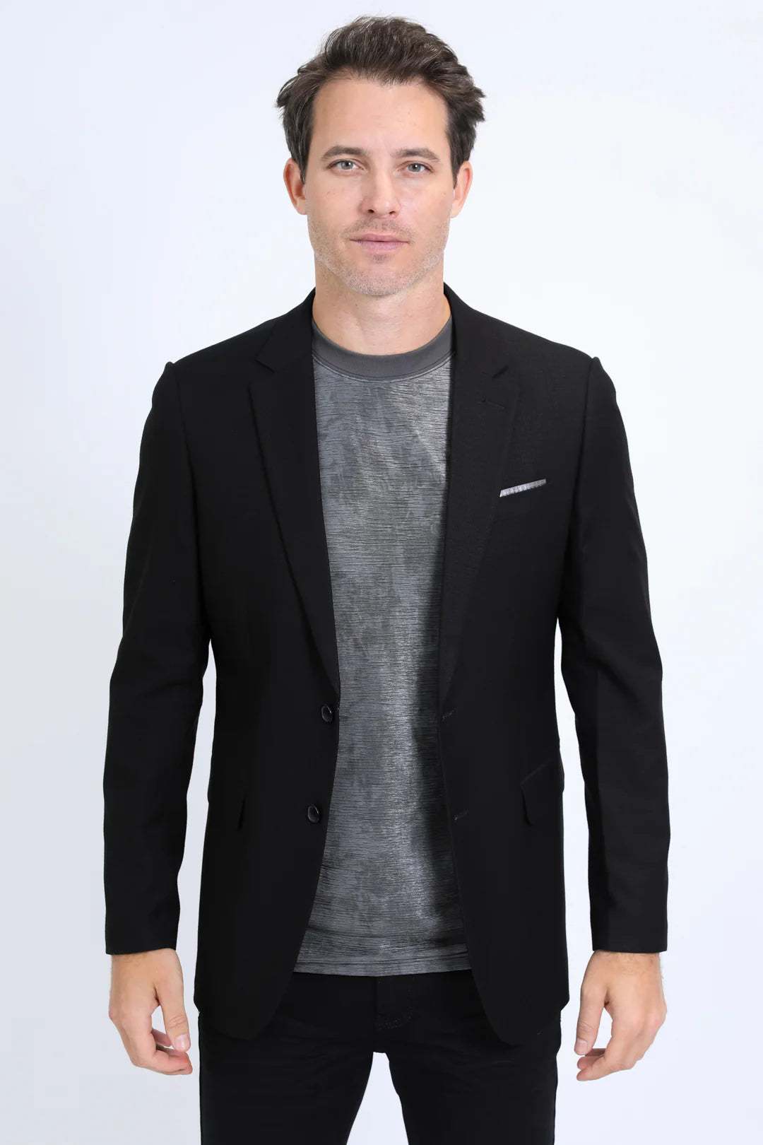 PLATINI MENS MODERN FIT BLACK BLAZER -BLZ10530
