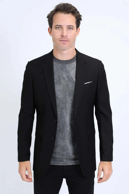 PLATINI SACO MODERNO NEGRO/PLATEADO PARA HOMBRE - BLZ10530