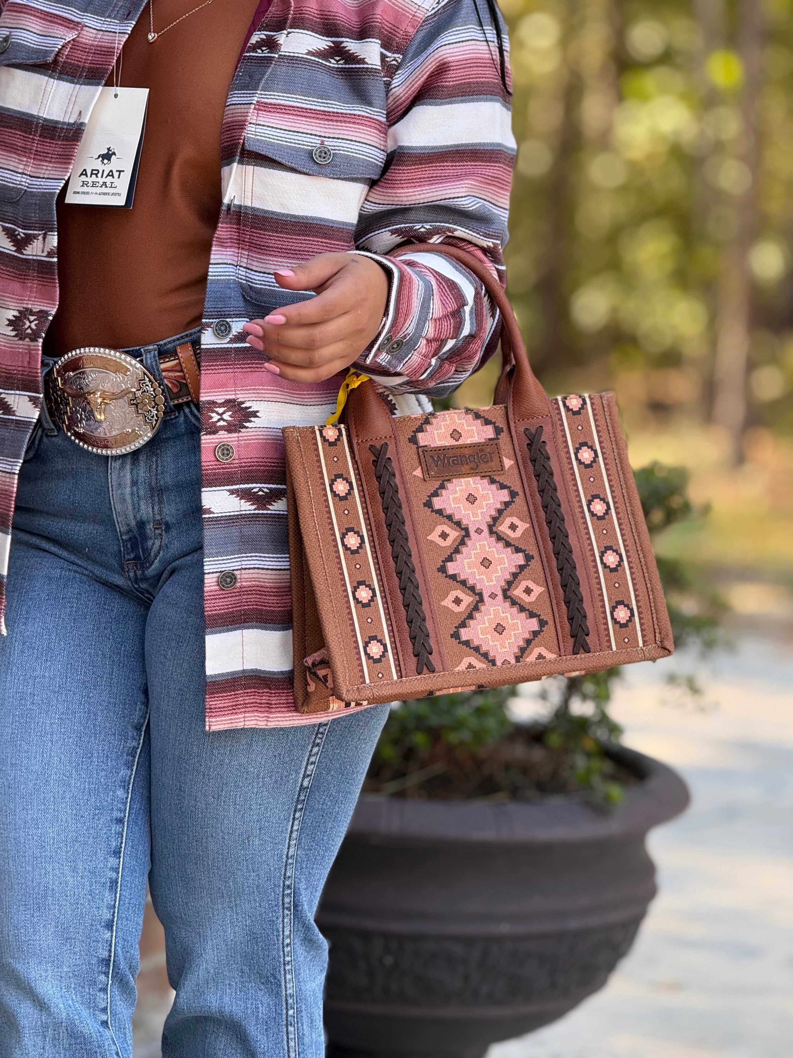 WRANGLER BROWN AZTEC HAND BAG