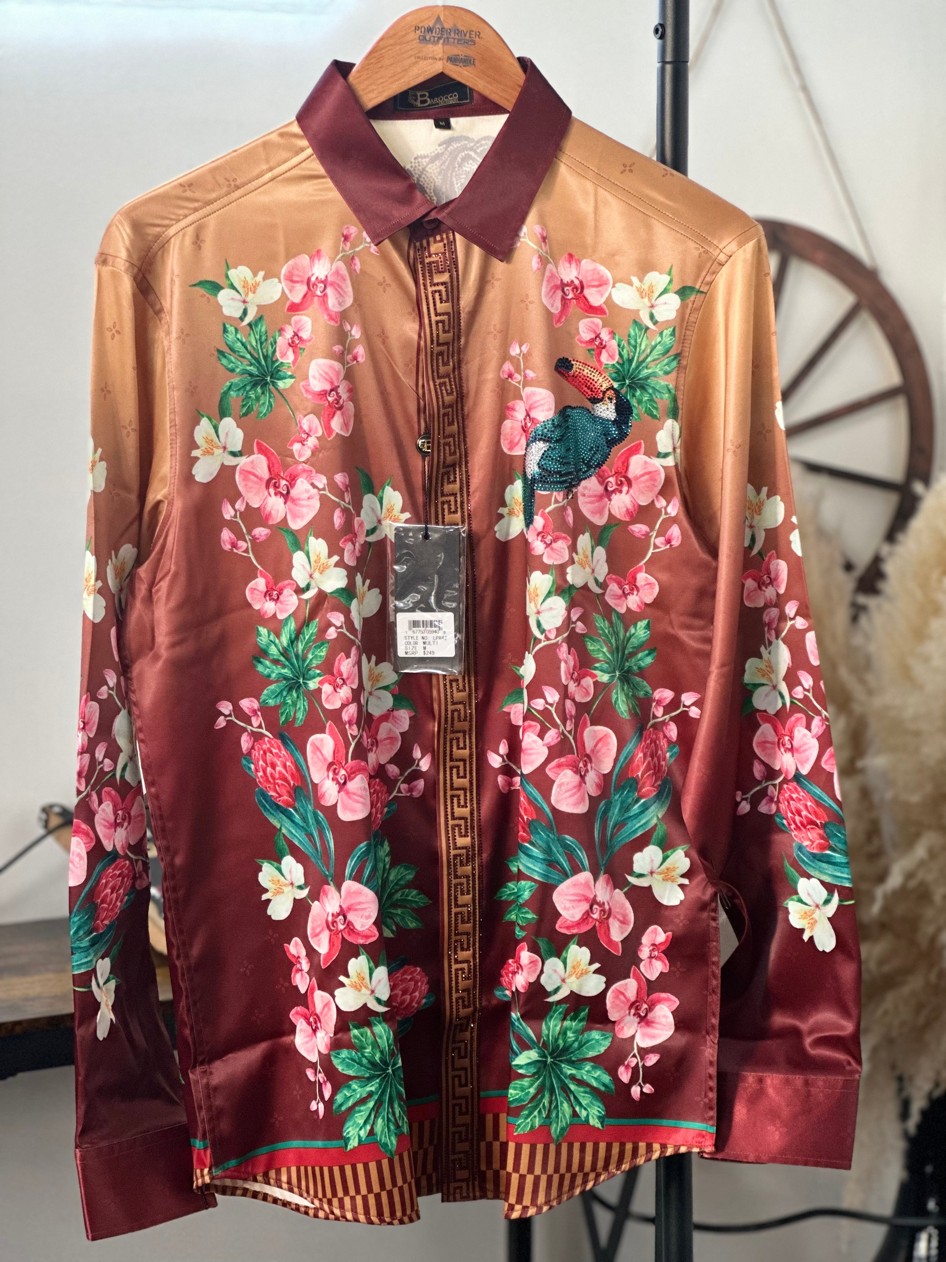 BAROCCO MULTI FLOWER SILK SHIRT