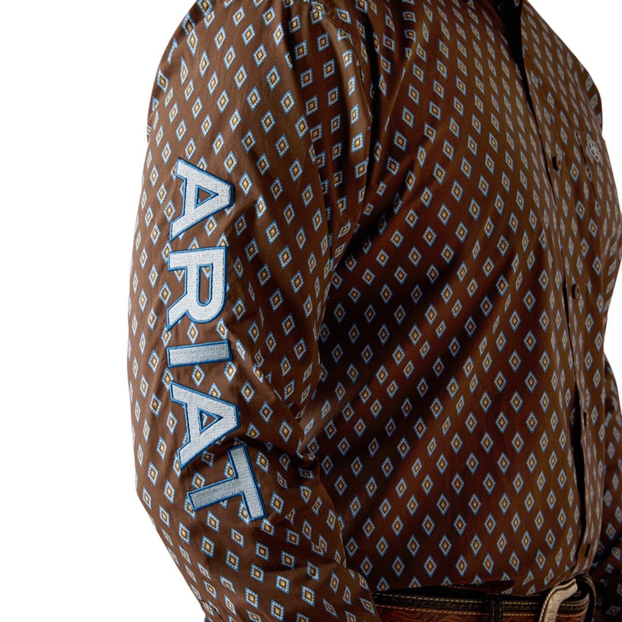 Ariat Team Oak Long Sleeve Shirt Brown/Light Blue - 4056