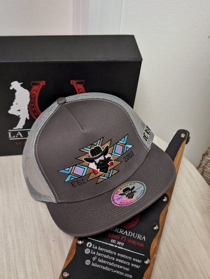 DE RANCHO HATS CHARCOAL AZTEC LOGO