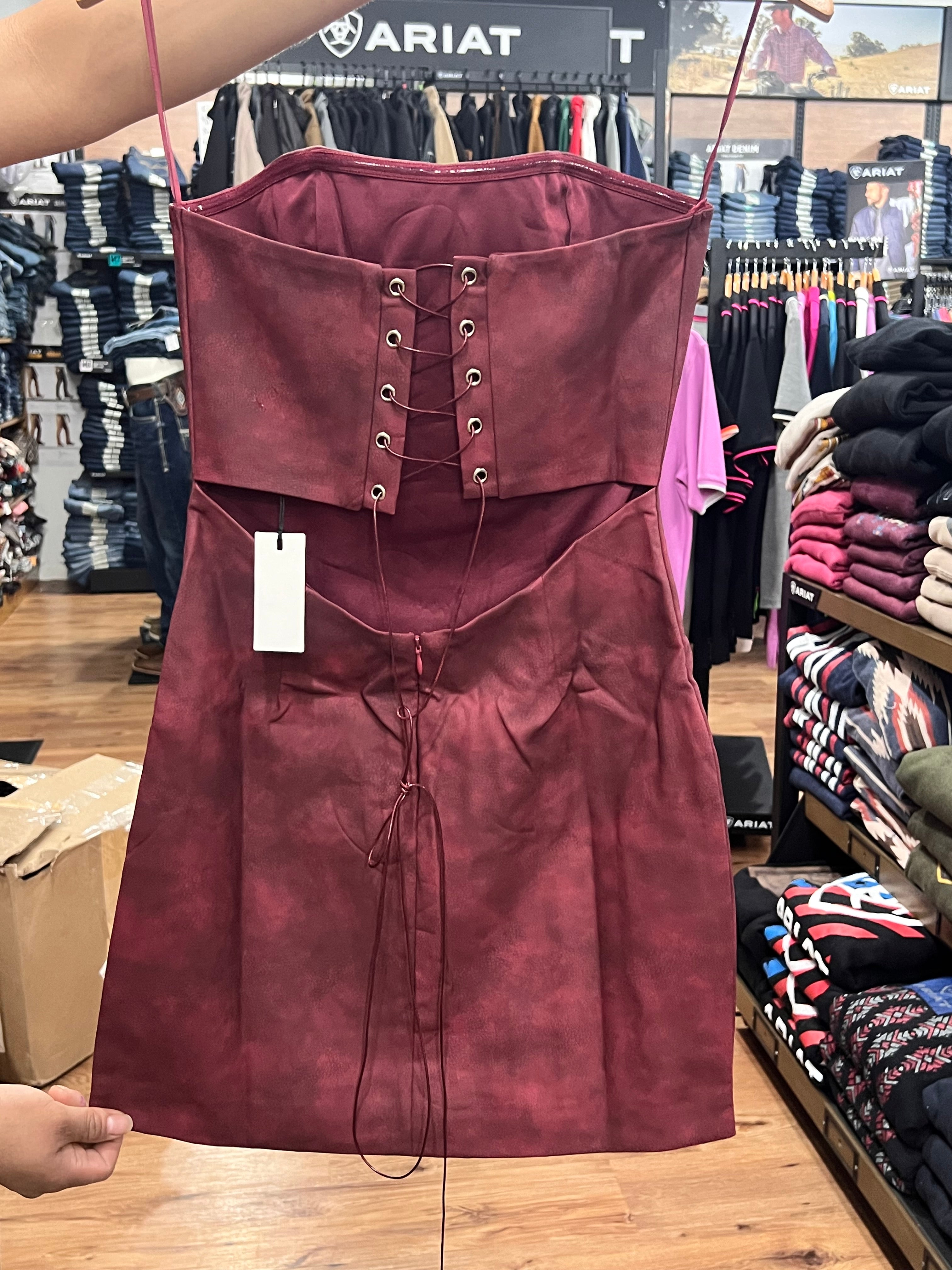 TICTOC BURGUNDY MINI DRESS