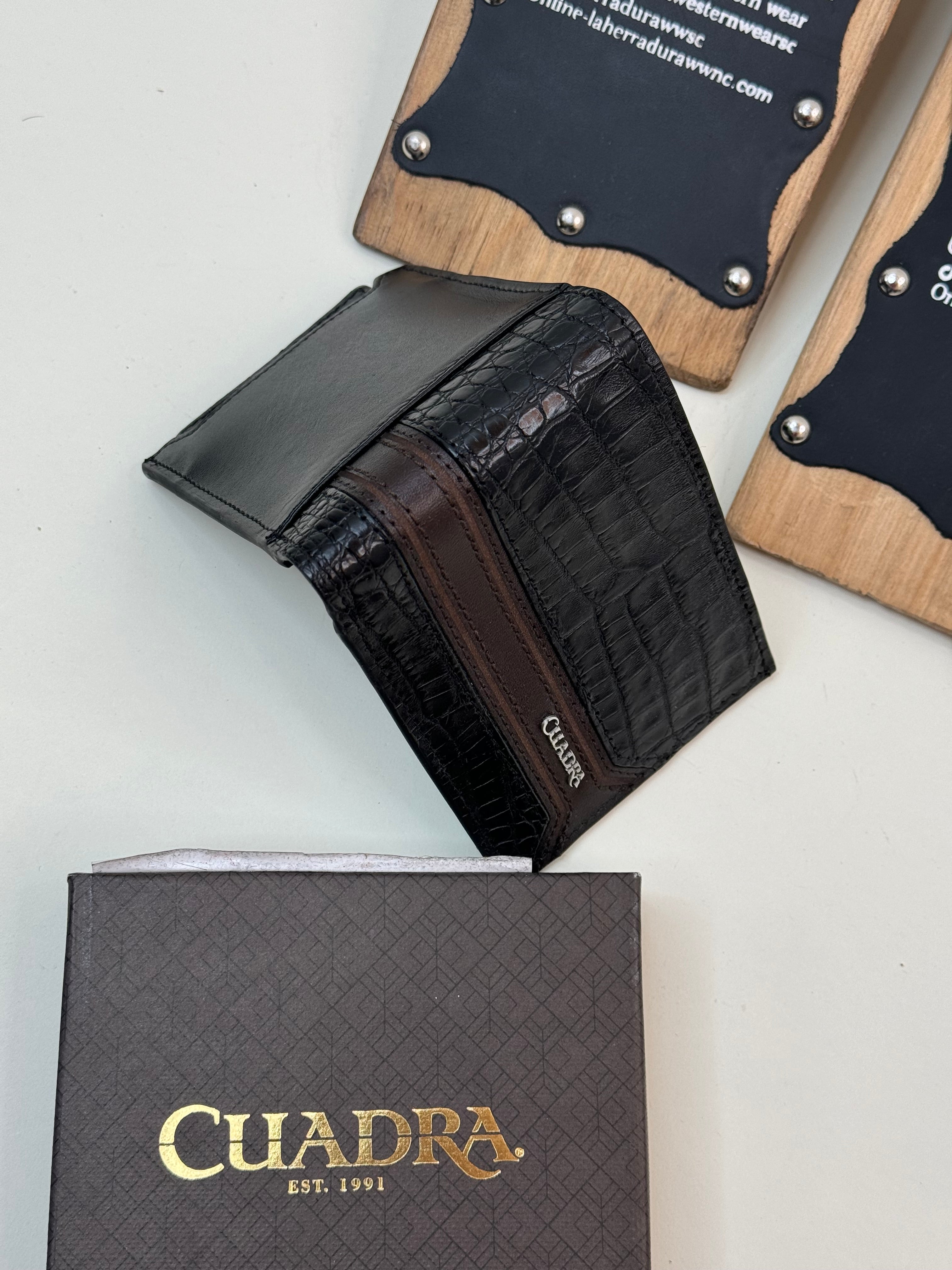 CUADRA EXOTIC CAIMAN BLACK WALLET