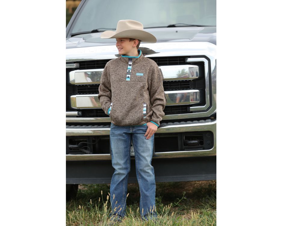 Cinch Boys Fleece Pullover Brown MWK7330003