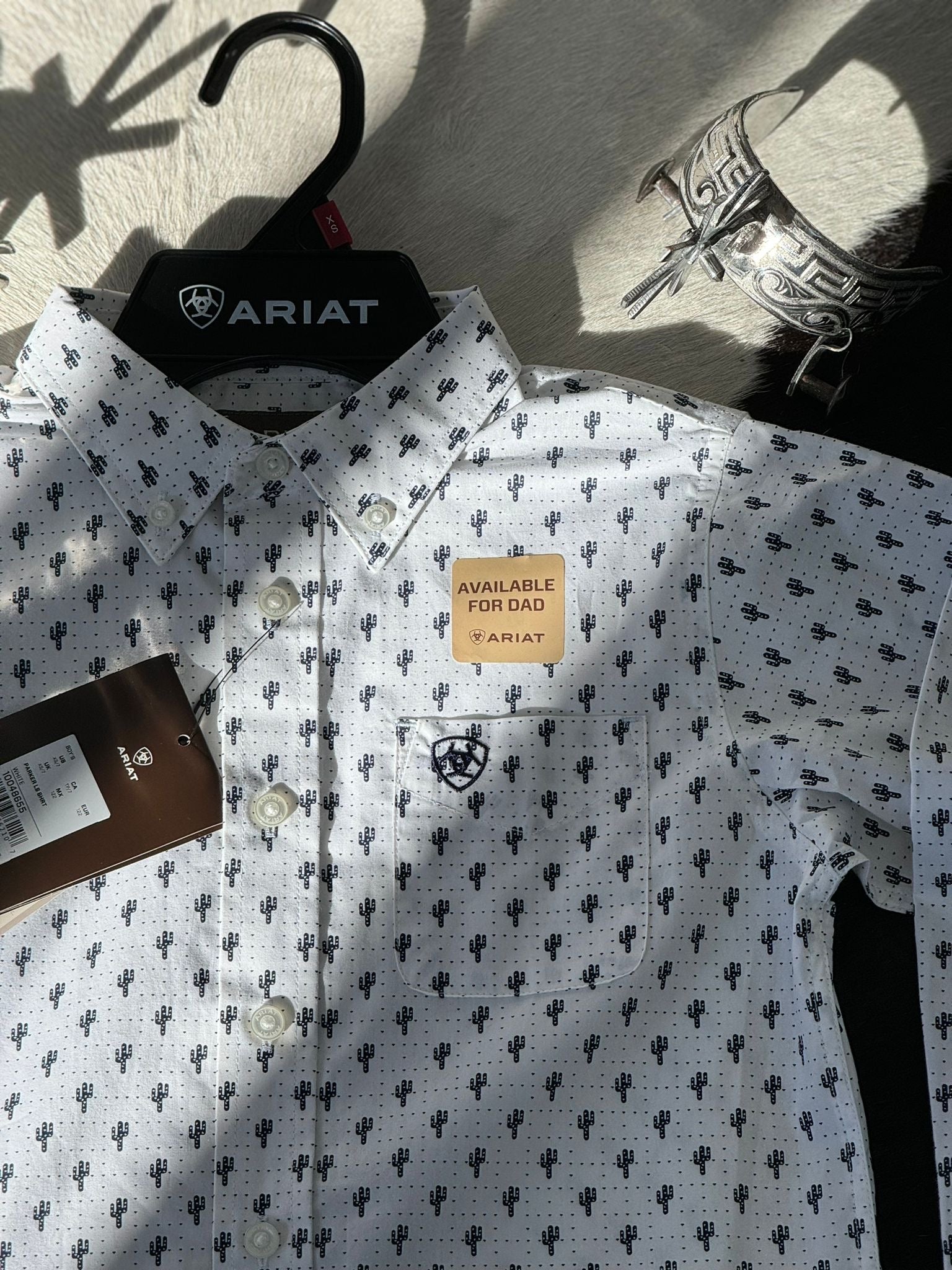 ARIAT BOYS PARKER WHITE LONG SLEEVE SHIRT