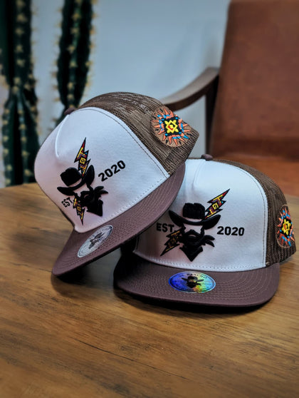 DE RANCHO HATS SNAPBACK THUNDER WHITE AND BROWN