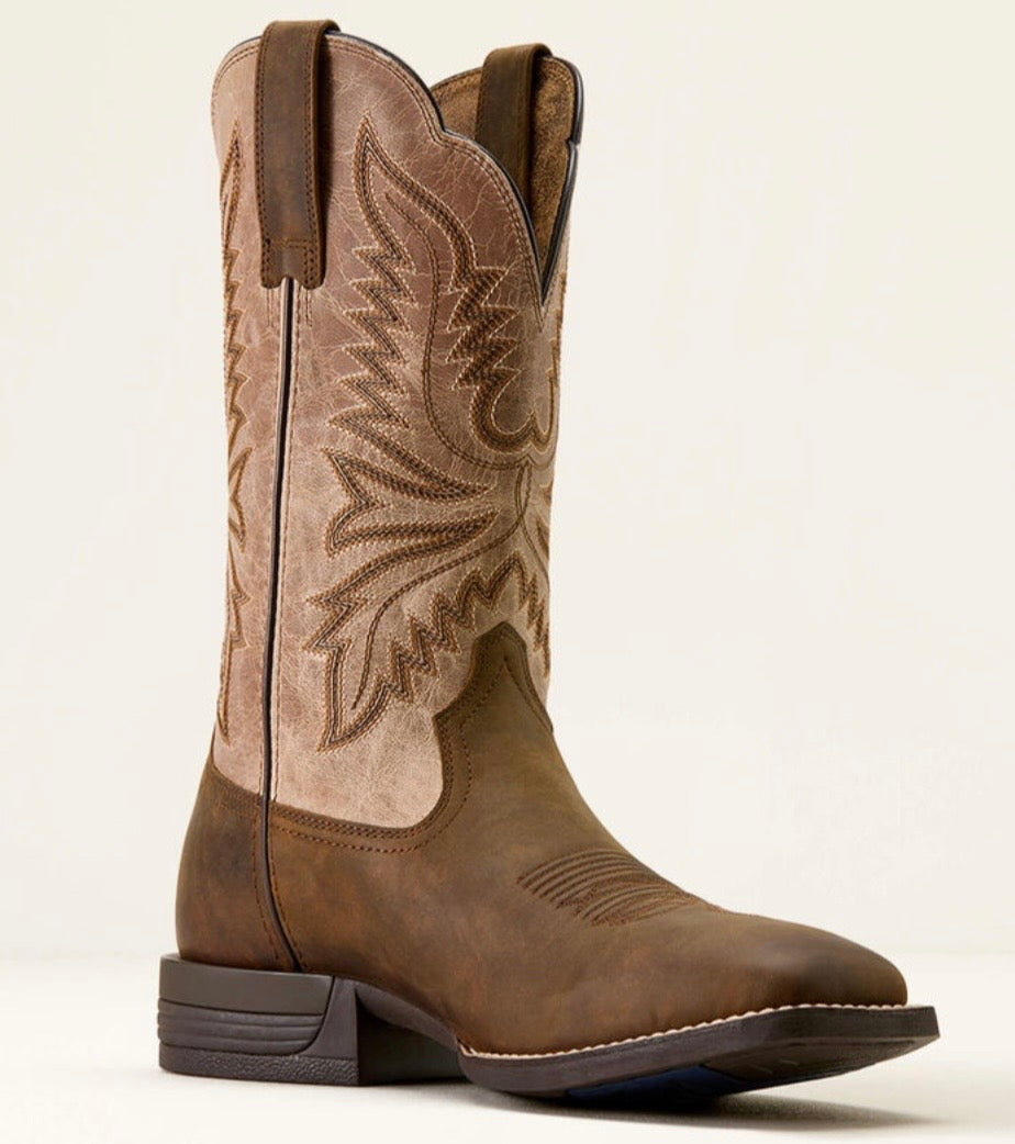 ARIAT MENS BOOT BRUSH CREEK AGED TAN/SMOKEY TAUPE WIDE SQUARE 10074181