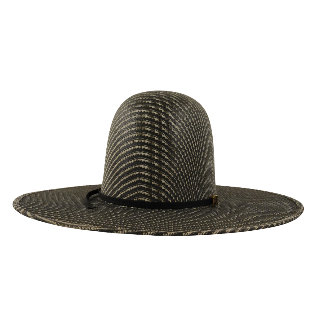 HERRADURA STRAW HAT 100X TELAR SILVER BLACK OPEN CROWN