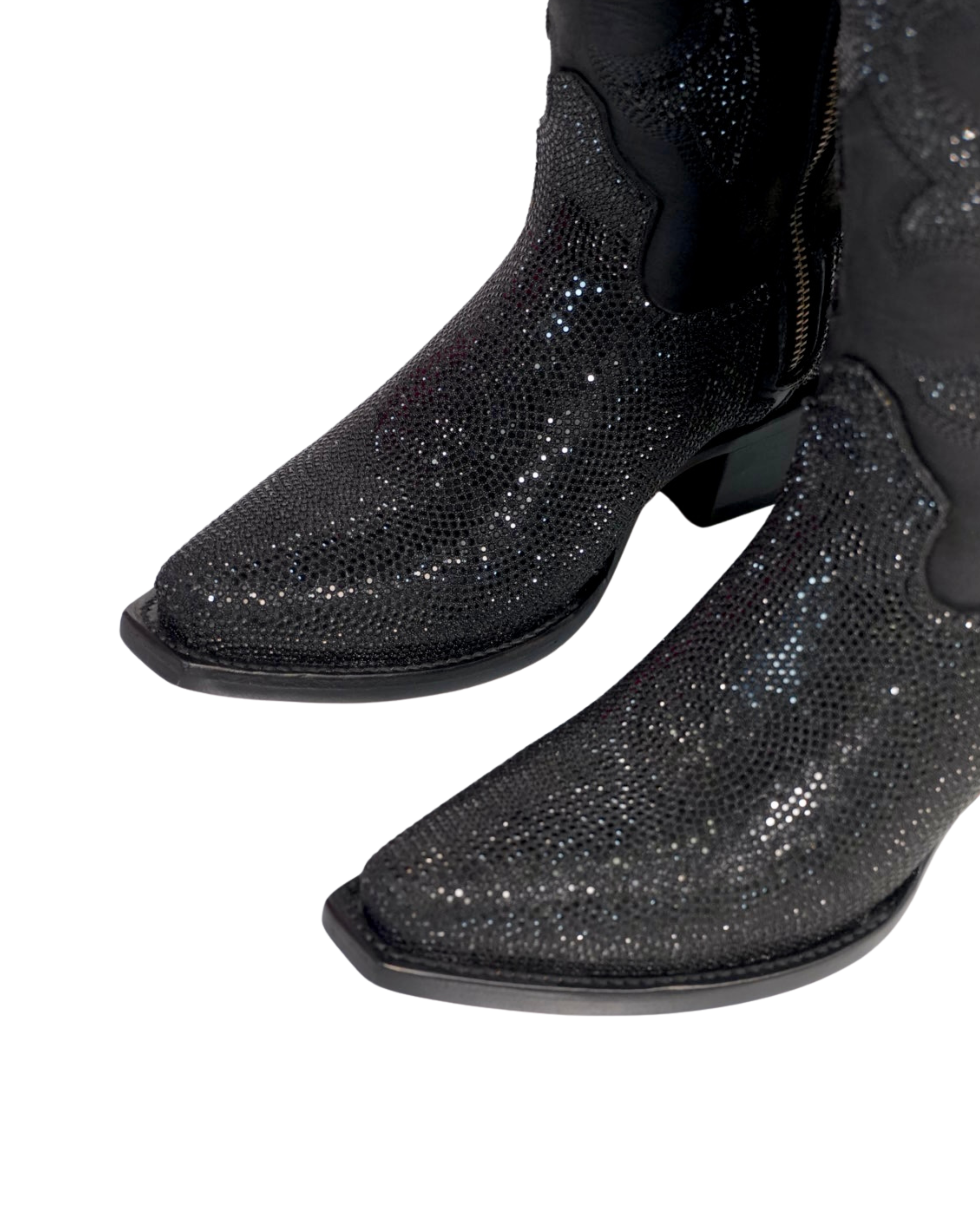 BOTA ALTA PARA MUJER LA HERRADURA SALOMÉ PUNTUAL NOBUCK NEGRO PUNTA CUADRADA