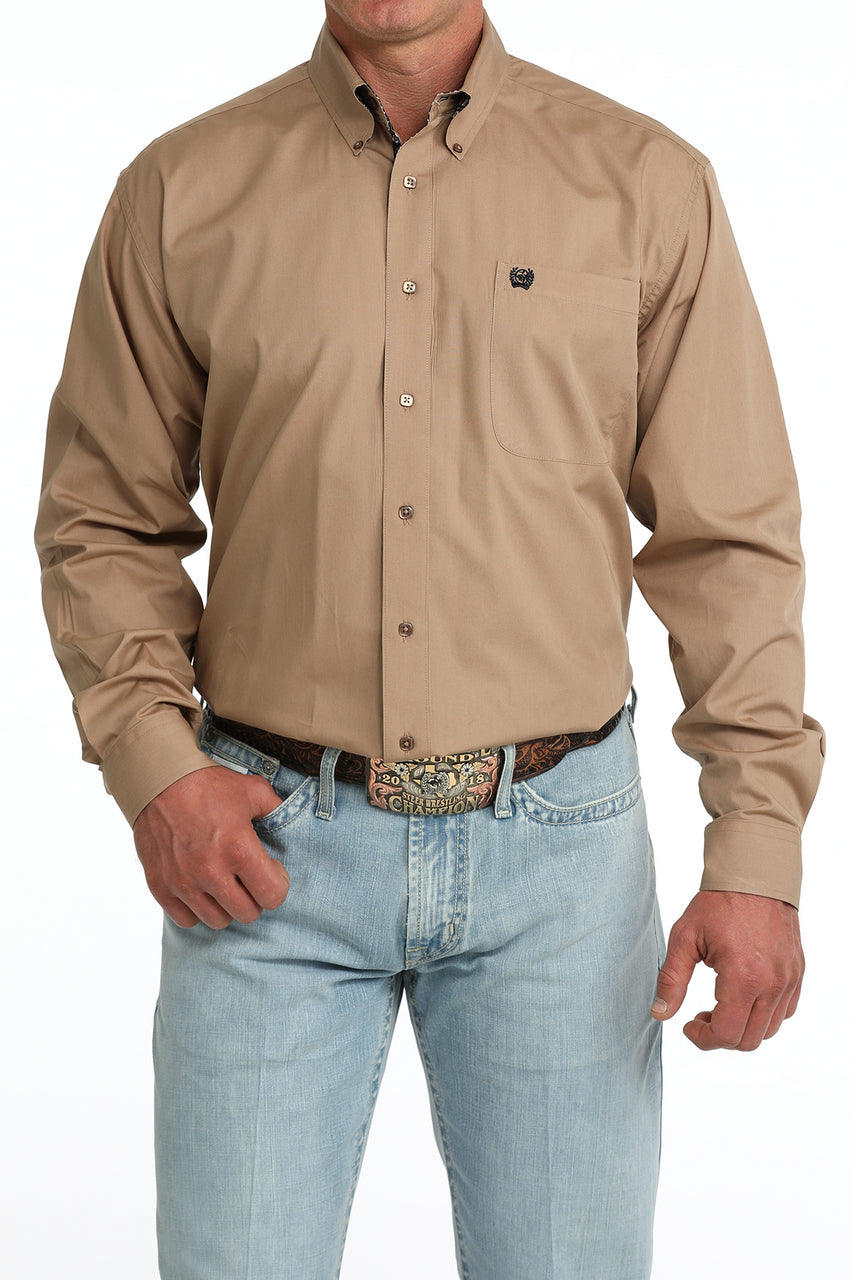 CINCH MENS MODERN FIT SLIGHTLY NARROWED BODY LONG SLEEVE KHAKI - MTW1106090