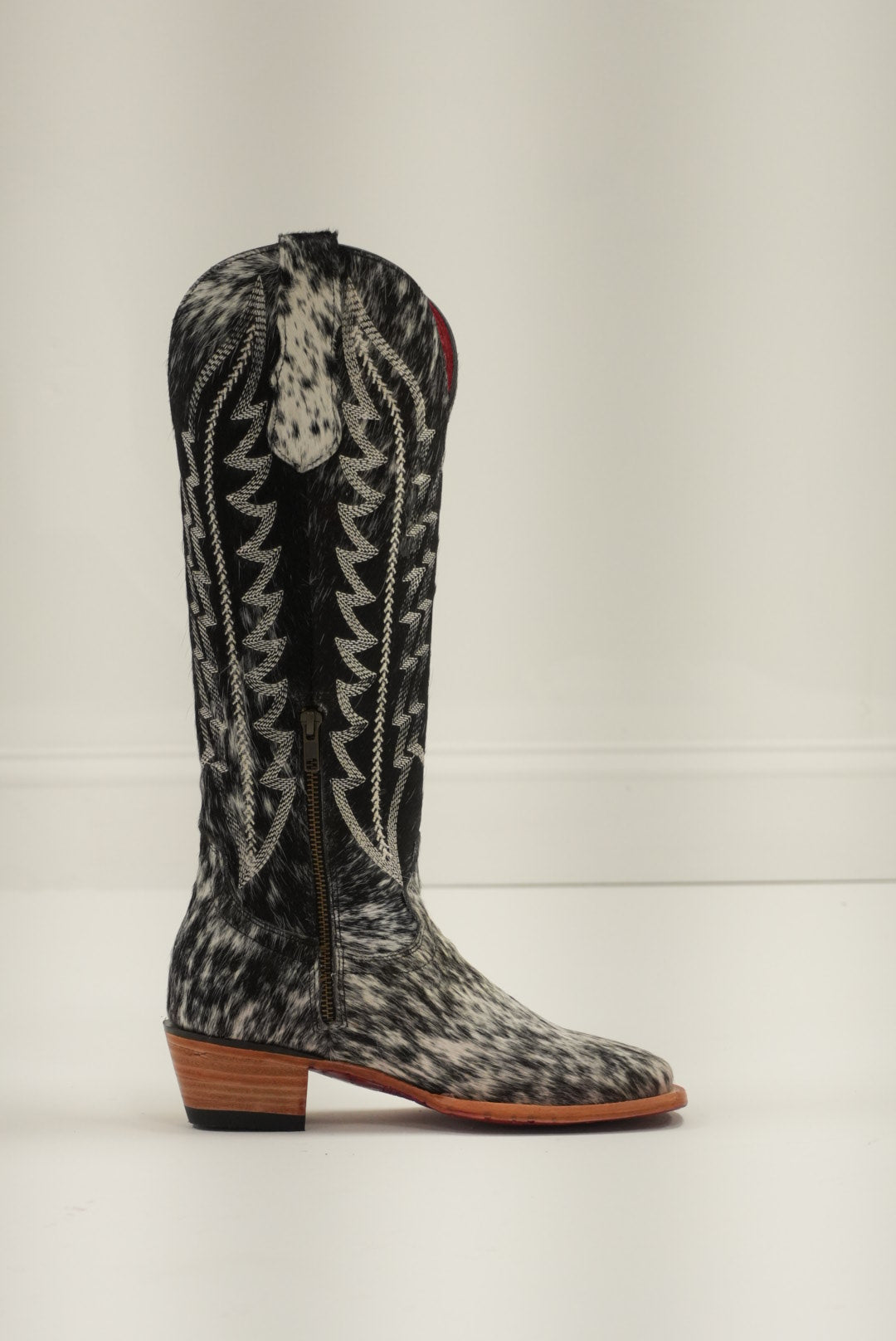 LA HERRADURA WOMEN CARMINA HD COWHIDE BLANCO NEGRO R/B SQ TOE