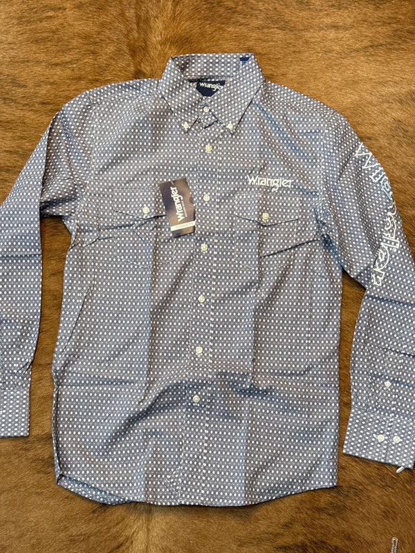 CAMISA WRANGLER AZUL DE MANGA LARGA -112344432