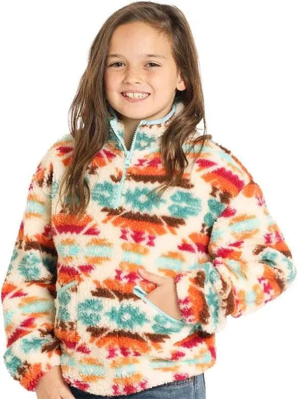 Sudadera Rock & Roll Girls con estampado azteca en color verde azulado BG91C04476