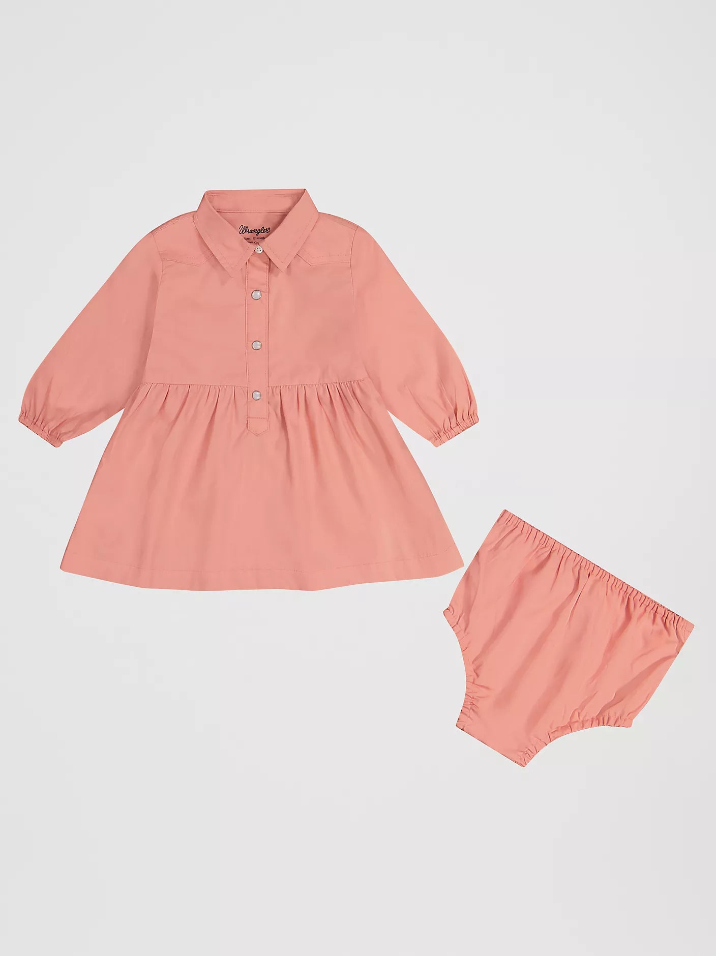 GIRL'S LONG SLEEVE WRANGLER PINK DRESS WITH DIAPER COVER 112382700