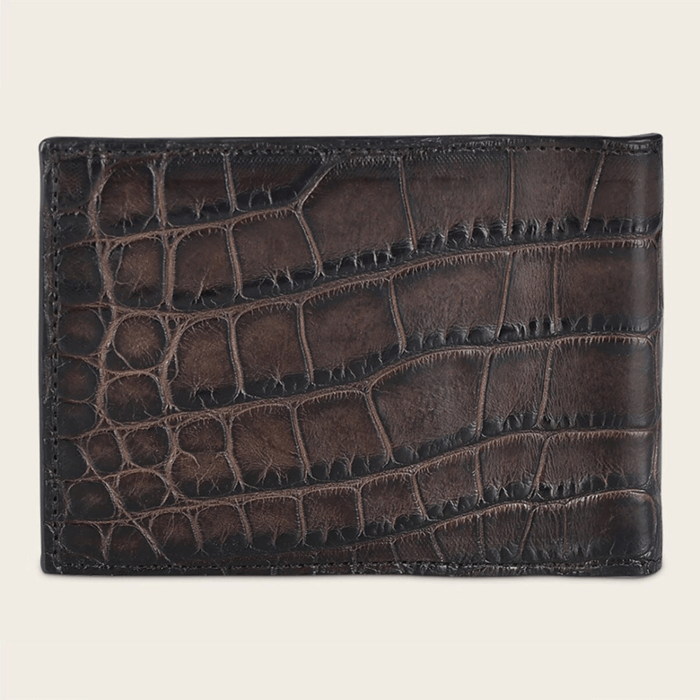 CUADRA MENS WALLET ALLIGATOR STUDS MOKA DU713