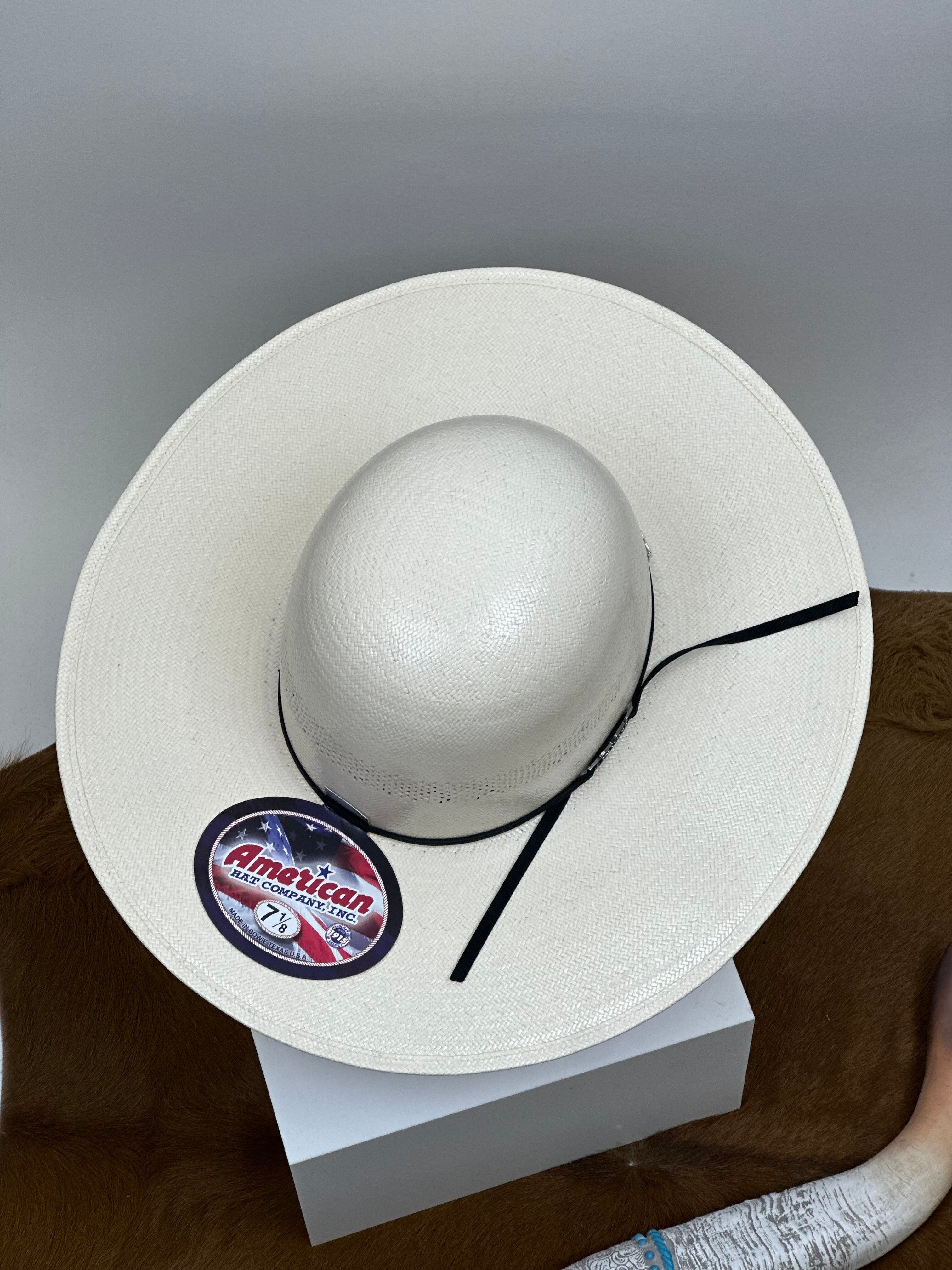 7104 AMERICAN HAT OPEN CROWN STRAW HAT STYLE