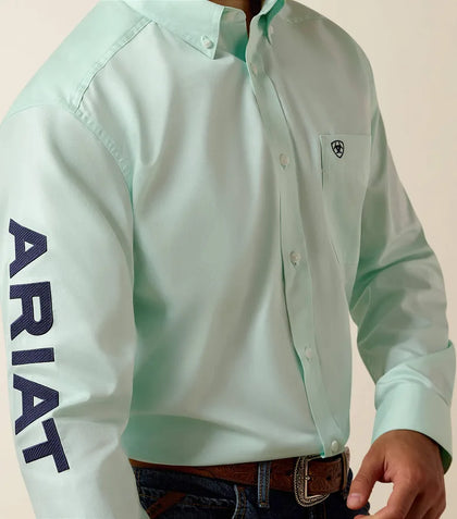 ARIAT MENS CLASSIC FIT DUSTY AQUA/NAVY  - 10073665