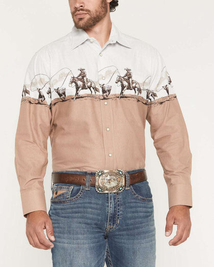 CAMISA DE HOMBRE DE MANGA LARGA PANHANDLE MARRÓN SMN2S07678