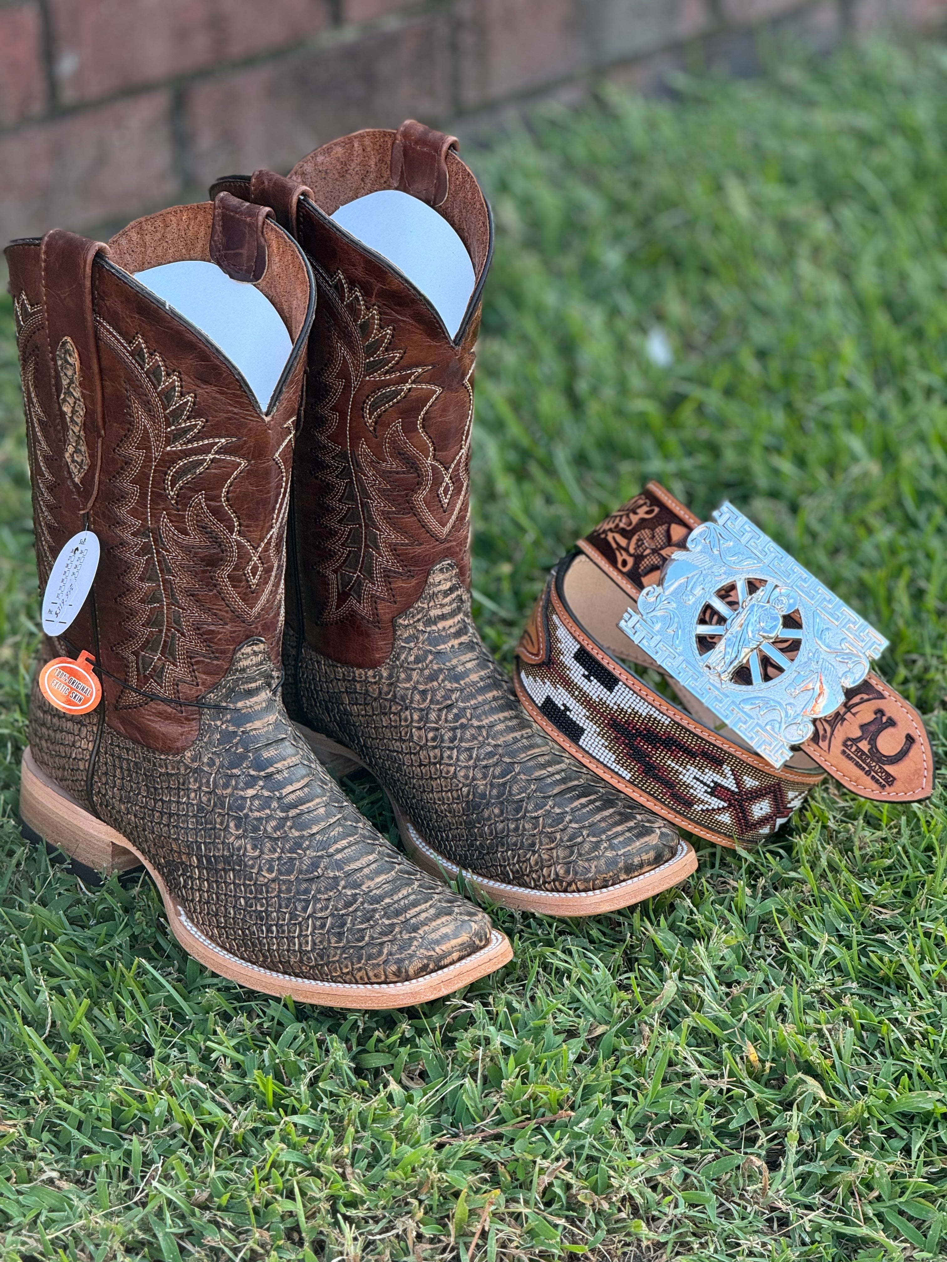 LA HERRADURA WESTERN WEAR PYTHON UMBER APACHE BOOTS