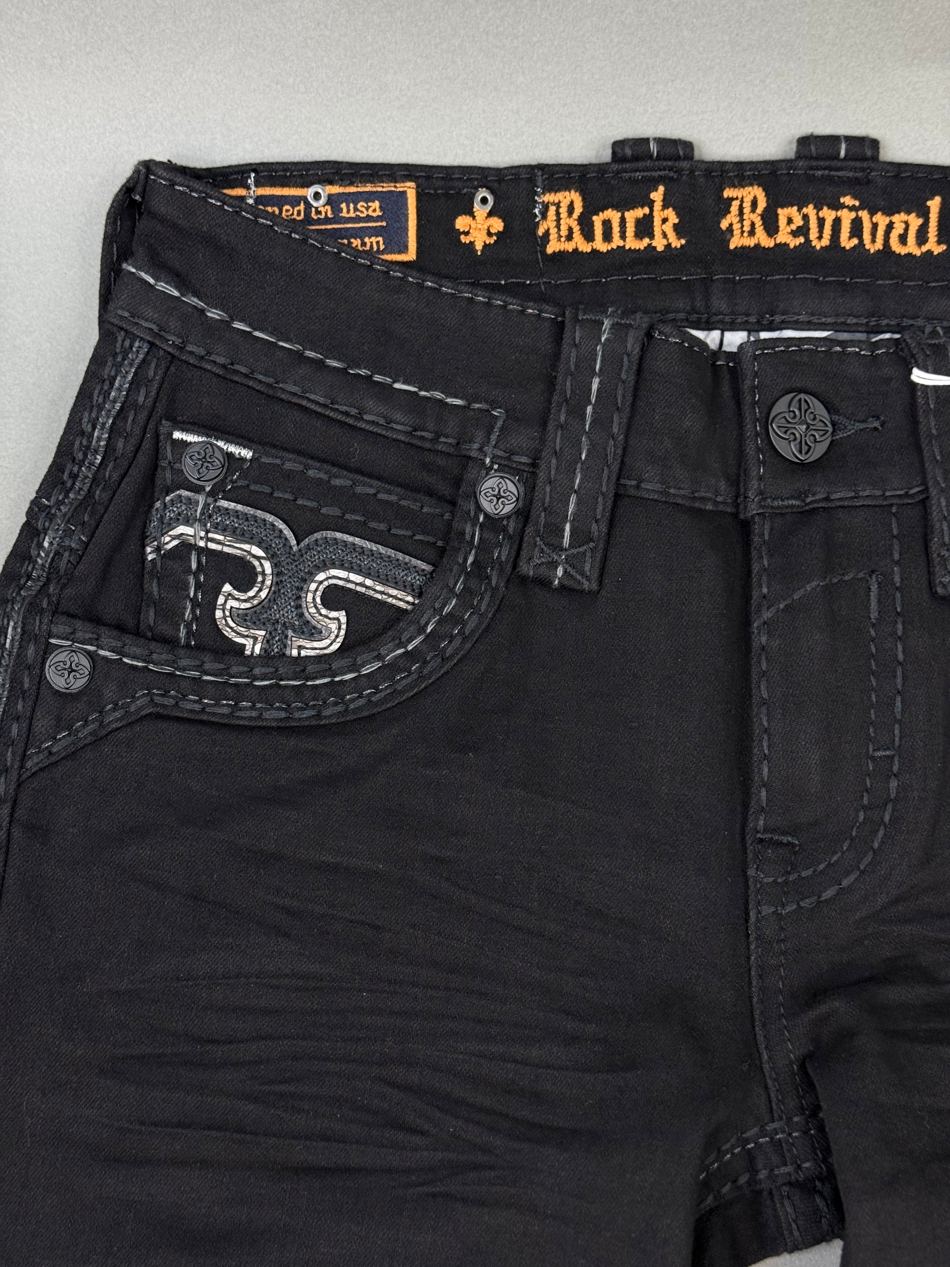 Revival Mens Black Jeans Justinn Straight