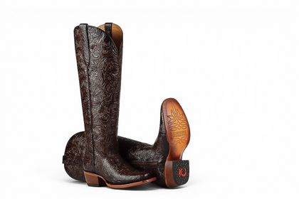 BOTA ALTA PARA MUJER LA HERRADURA PTC/ NANCY CINCELADO FLORES CAFÉ PUNTA CINCELADA