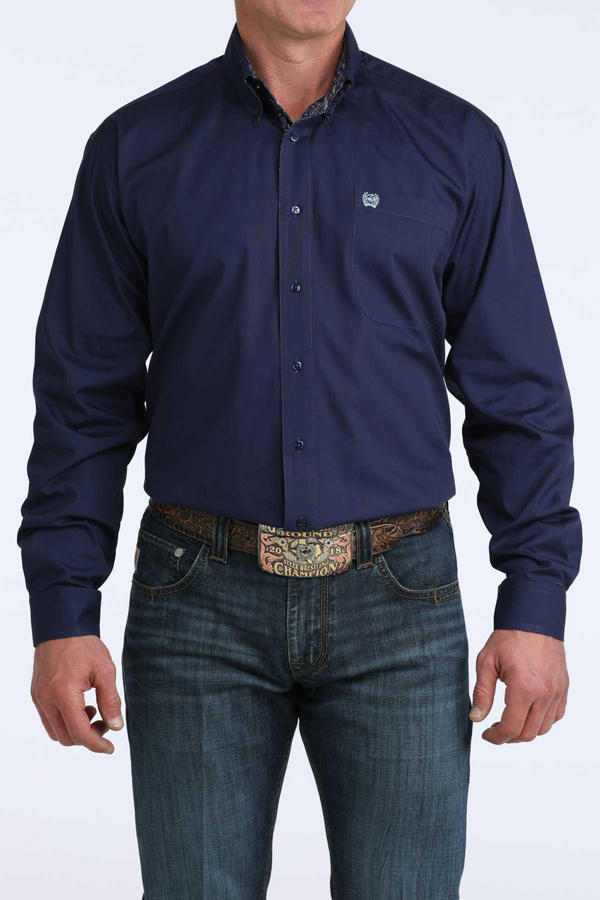 CINCH MENS LONG SLEEVE SHIRT BLUE MTW1106074