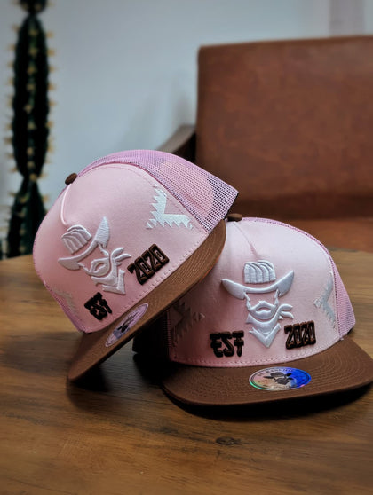 DE RANCHO HATS SNAPBACK VAQUERO PINK AND BROWN
